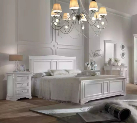 Complete bedroom bed 2x nightstands 3-piece set designer luxury