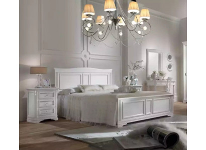 Complete bedroom bed 2x nightstands 3-piece set designer luxury