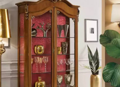 Showcase wood furniture glass cabinet brown display cabinet living room sideboard new
