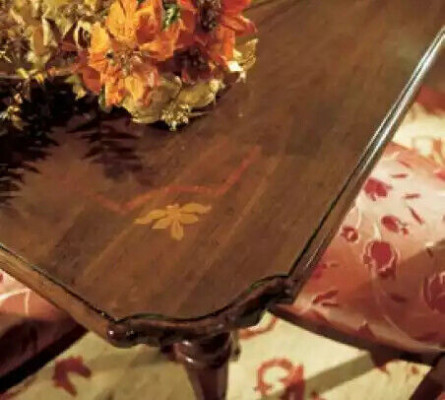 Dining table, 4x chairs, dining room set, 7-piece set, table, chair, display cabinet, wood