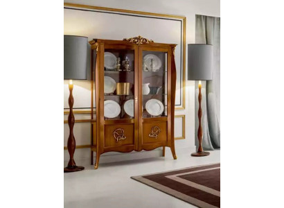 Luxury wooden display cabinet sideboard design brown Italian furniture cabinet new