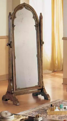 Large handmade mirror with a wooden frame