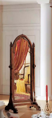 XXL mirror with wooden frame, large wall mirror, floor mirror, standing mirror