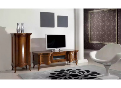 Wall unit, living room, wooden cabinets, classic wall, Italian style.