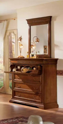 Dresser with mirror wood design 2-piece. Bedroom suite sideboard