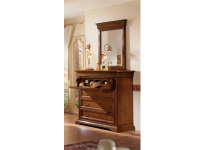 Dresser with mirror wood design 2-piece. Bedroom suite sideboard