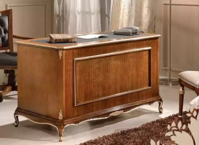 Desk brown wooden desk table drawers classic office furniture