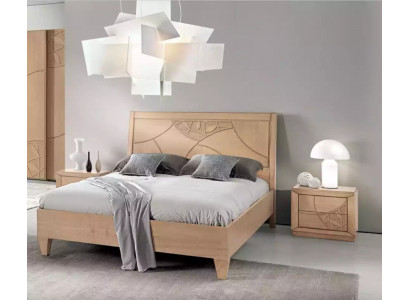 Design bedroom 3-piece set. Bed 2x nightstands modern luxury bed set