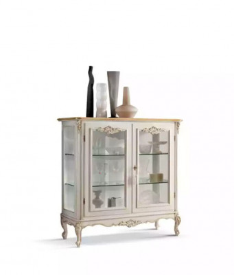 Glass cabinet luxury display cabinet white display cabinet classic Italian furniture