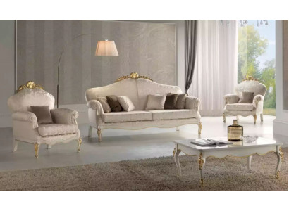 Complete set 4-piece living room sofa suite 3-seater armchair group new