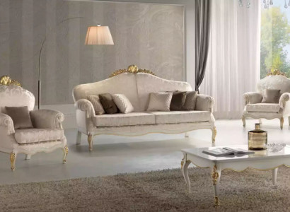 Complete set 4-piece living room sofa suite 3-seater armchair group new