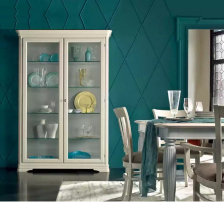 Display cabinet glass cupboard wood living room showcases Italian luxury furniture