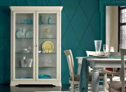 Display cabinet glass cupboard wood living room showcases Italian luxury furniture