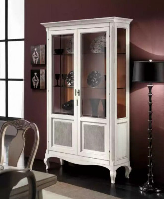Display cabinet showcases luxury glass cupboard wood design furniture Italy