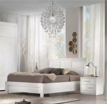Design bedroom 3-piece set. Bed, 2 bedside tables, modern luxury furniture set, new