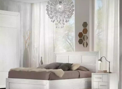Design bedroom 3-piece set. Bed, 2 bedside tables, modern luxury furniture set, new