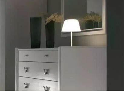 Commode mirror cabinet shelf console furniture wooden cabinet Italy set 2-piece.