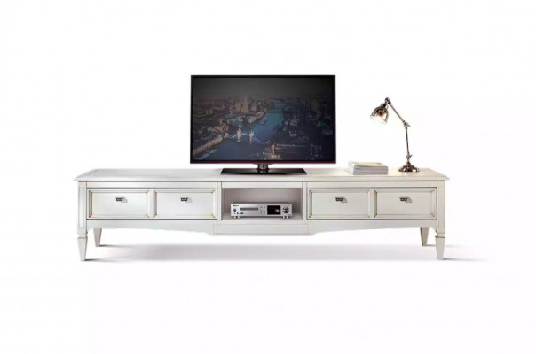 Living room stand furniture RTV TV sideboard style white luxury wood