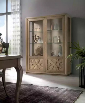 Design dining room set with dining table, 8-piece wood furniture, sideboard, 4x chairs, new.