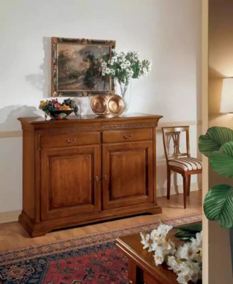 Italian style furniture sideboard brown luxury dresser wooden living room
