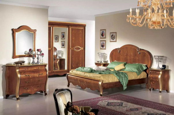 Brown Classic Solid Wood Wardrobe Mirror Bedroom Furniture