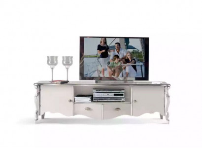 TV stand RTV lowboard classic white wood modern living room new