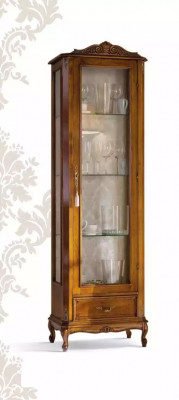 Classic brown cabinet with drawers glass designer wood new