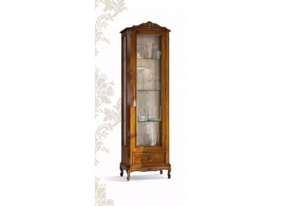 Classic brown cabinet with drawers glass designer wood new