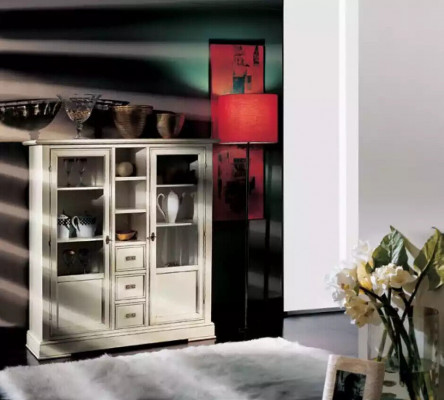 Living room furniture wooden display cabinet glass cupboard solid wood sideboard display cabinet