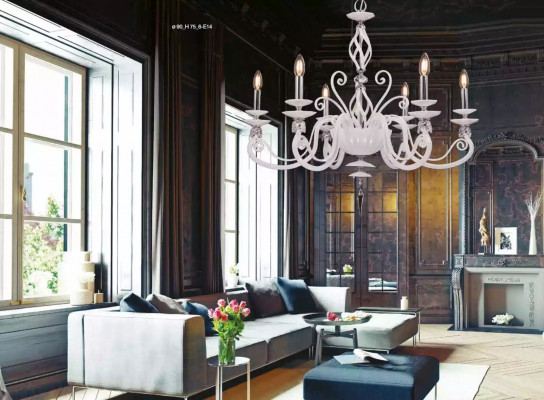 Ceiling lamp ceiling chandelier candelabra chandelier glass white lamps antique style