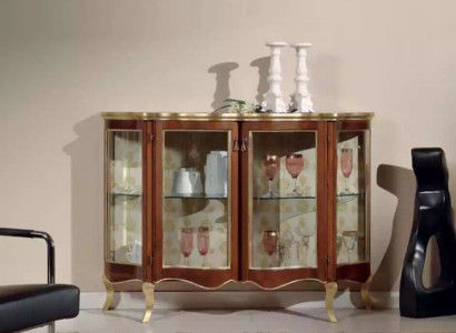 Wooden Display Cabinet Glass Cupboard Solid Wood Showcase Living Room Furniture Sideboard
