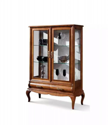 Luxury Wood Vitrine Sideboard Design Brown Italian Furniture Cabinet New
