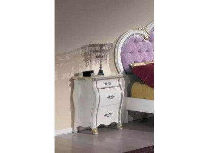 Bedside table with 3 drawers, wooden cabinet, classic design, new.