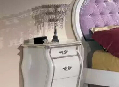 Bedside table with 3 drawers, wooden cabinet, classic design, new.