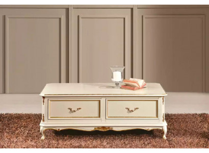 Designer white luxury coffee table for living room classic wood table