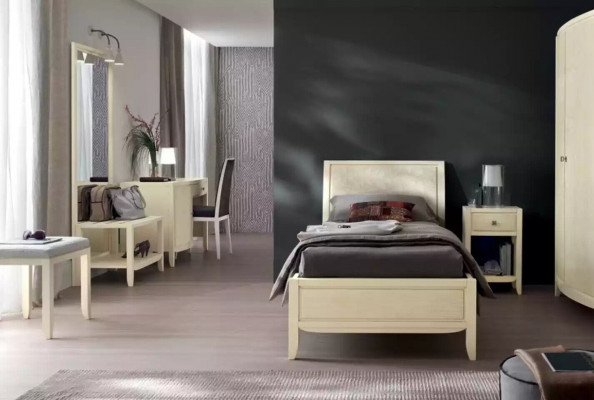 Luxury bedroom set bedside table bed 2-piece complete set design furnishing new