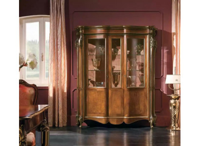 Showcase Cabinets Wood Luxury Living Room Furniture Glass Cabinet Brown New