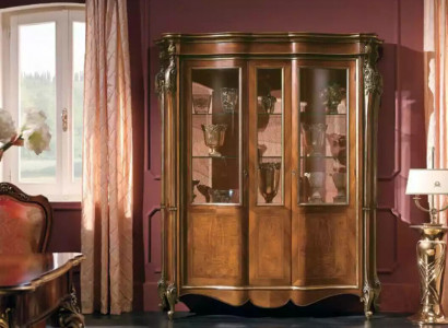 Showcase Cabinets Wood Luxury Living Room Furniture Glass Cabinet Brown New