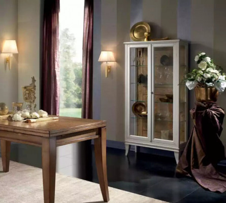 Showcase Italian Luxury Furniture Display Cabinet Glass Design Wardrobe White New