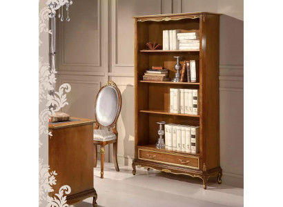 Bookshelf for the living room Classic brown furniture Wooden shelves