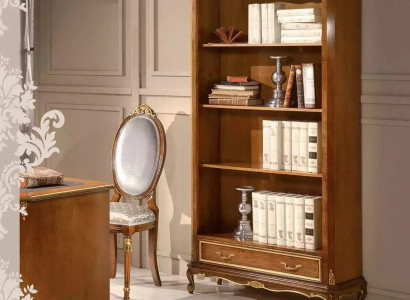 Bookshelf for the living room Classic brown furniture Wooden shelves