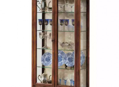 Display glass cabinet brown living room wood sideboard luxury furniture Italy