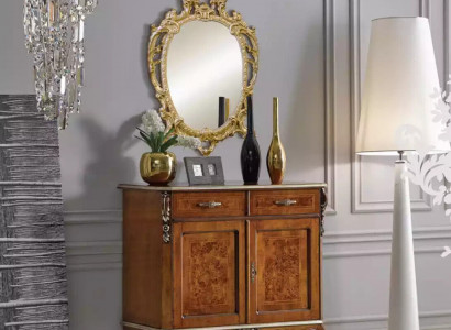 High-quality luxurious classic living room sideboard wood brown