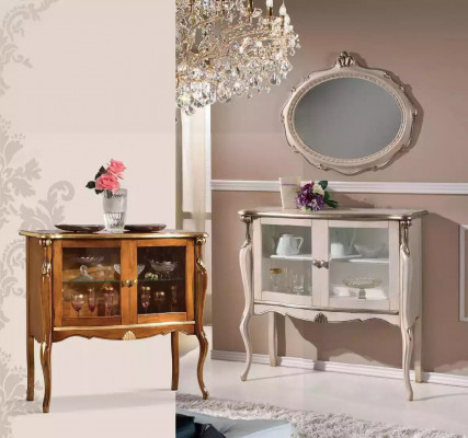 Classic luxury display cabinet living room wooden furniture showcase design furniture