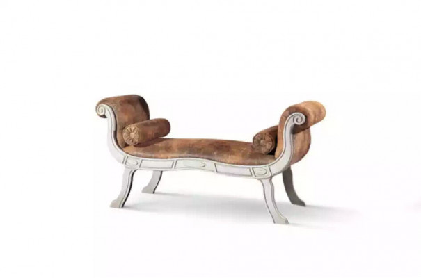 Classic bench stool designer seating upholstered bench brown