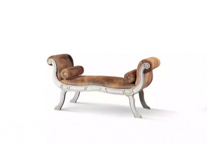 Classic bench stool designer seating upholstered bench brown
