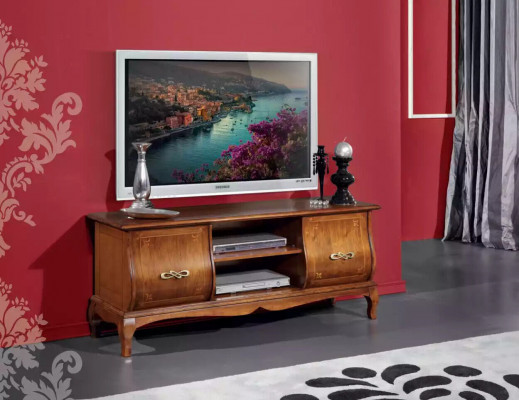 Classic Brown TV Stand Luxury Lowboard Living Room Furniture Design