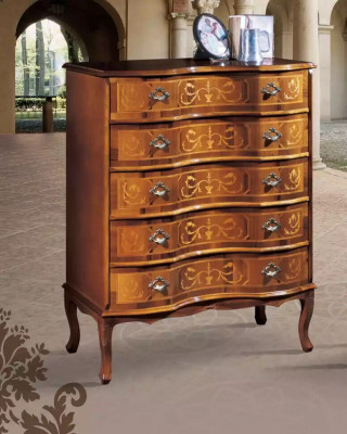 Classic Brown Chest of Drawers Five-Door Designer Wooden Furniture New
