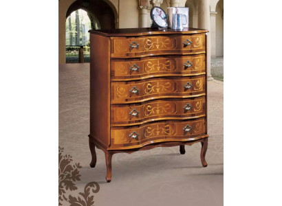 Classic Brown Chest of Drawers Five-Door Designer Wooden Furniture New