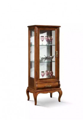 Furniture Classic Glass Cabinet Display Case Wood Glass Cabinet Shelves Italy